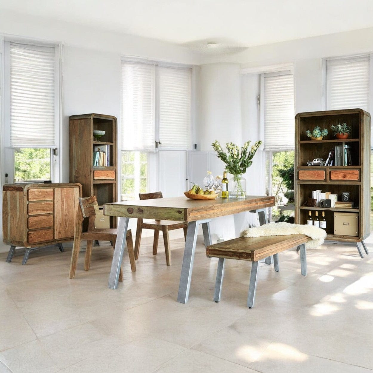 Adare Wooden & Metal Legs 150cm Dining Table