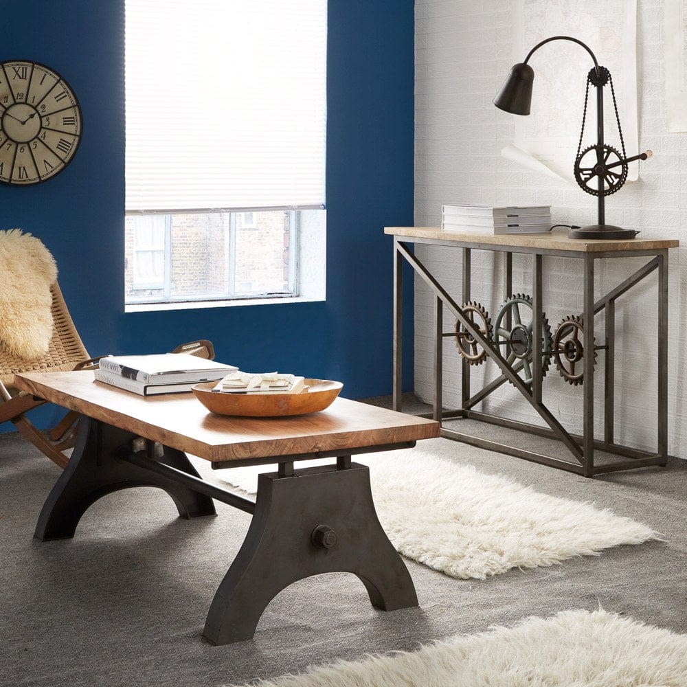 Meath Industrial Metal & Wood Coffee Table