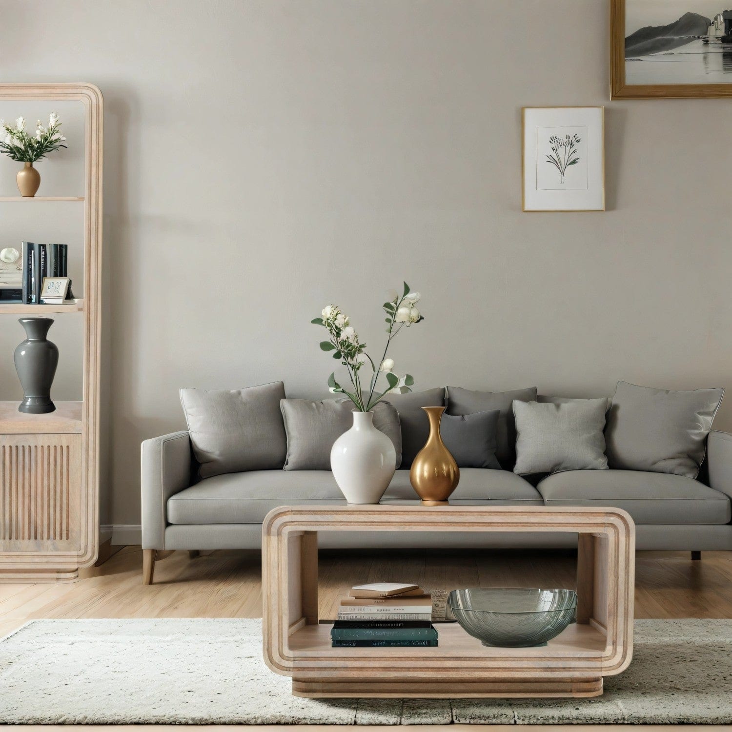 Prehen Light Wooden Rectangular Coffee Table