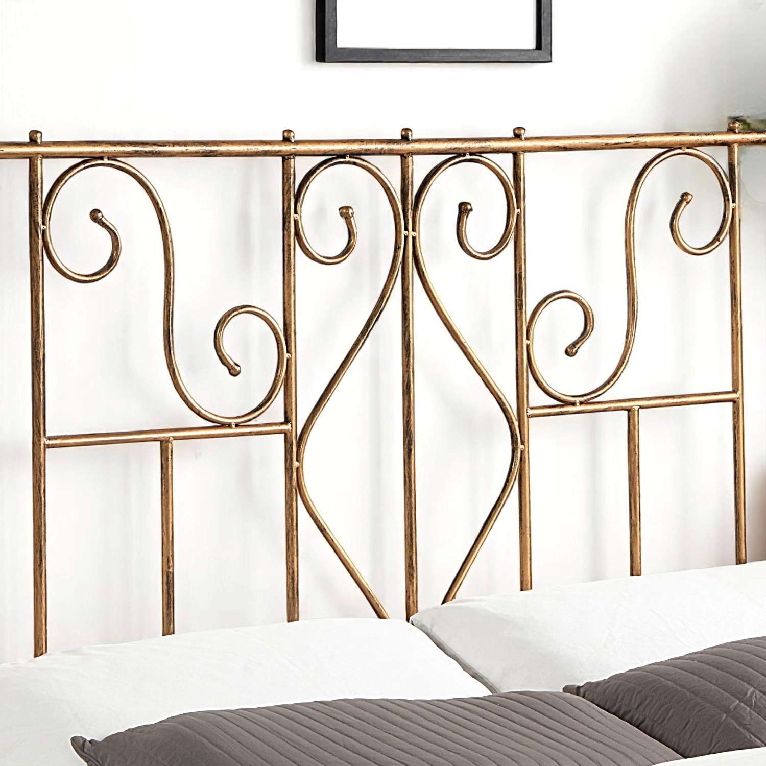 Belgravia Antique Brass Effect Victorian Metal Bed Frame - 