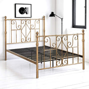 Belgravia Antique Brass Effect Victorian Metal Bed Frame - 