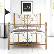 Belgravia Antique Brass Effect Victorian Metal Bed Frame - 