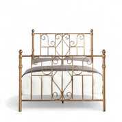 Belgravia Antique Brass Effect Victorian Metal Bed Frame - 