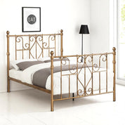 Belgravia Antique Brass Effect Victorian Metal Bed Frame - 