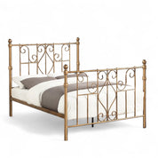 Belgravia Antique Brass Effect Victorian Metal Bed Frame - 