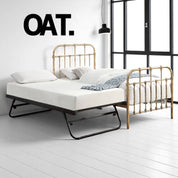 Camden Victorian Hospital Single Metal Bed with Guest Trundle - 