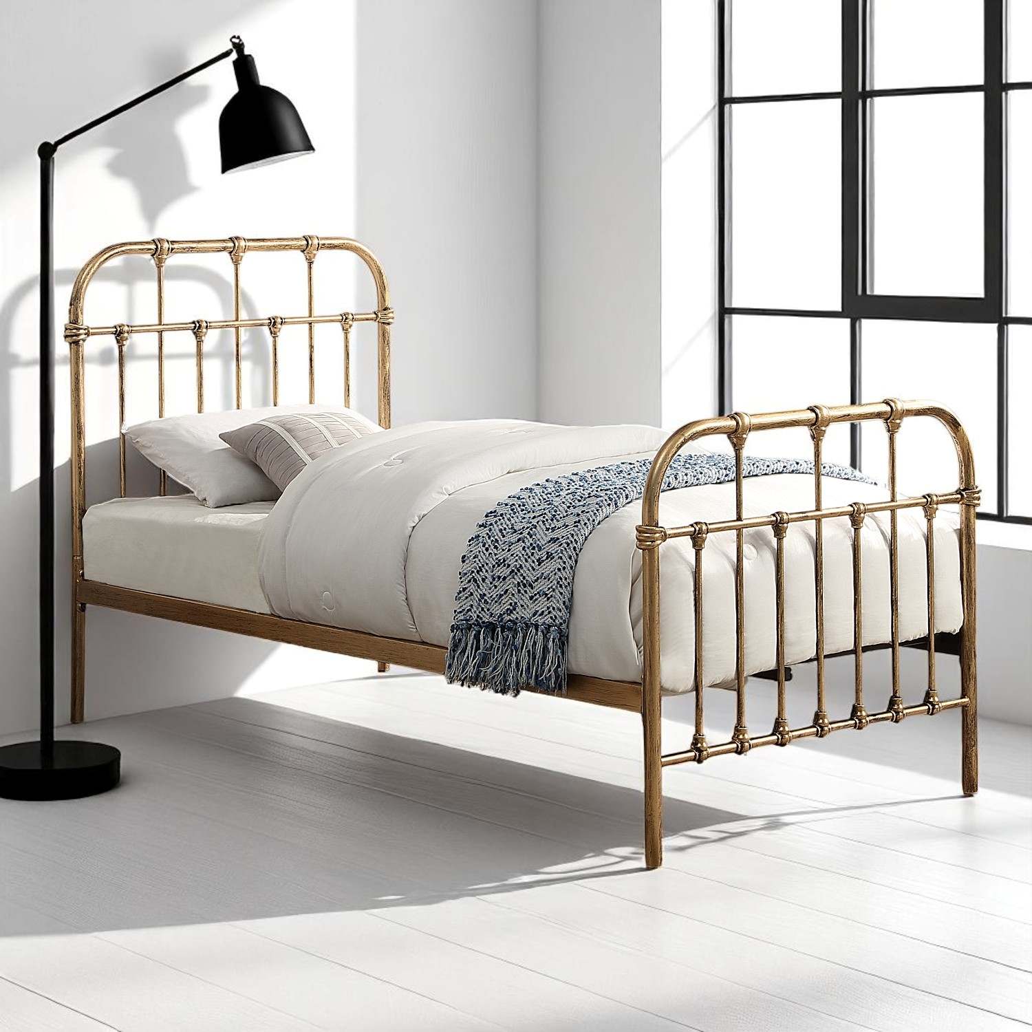 Camden Victorian Hospital Style Metal Bed Frame - 