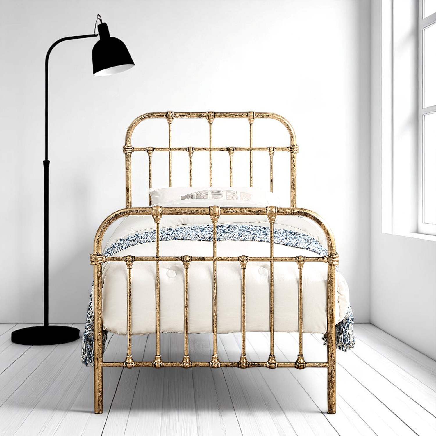Camden Victorian Hospital Style Metal Bed Frame - 