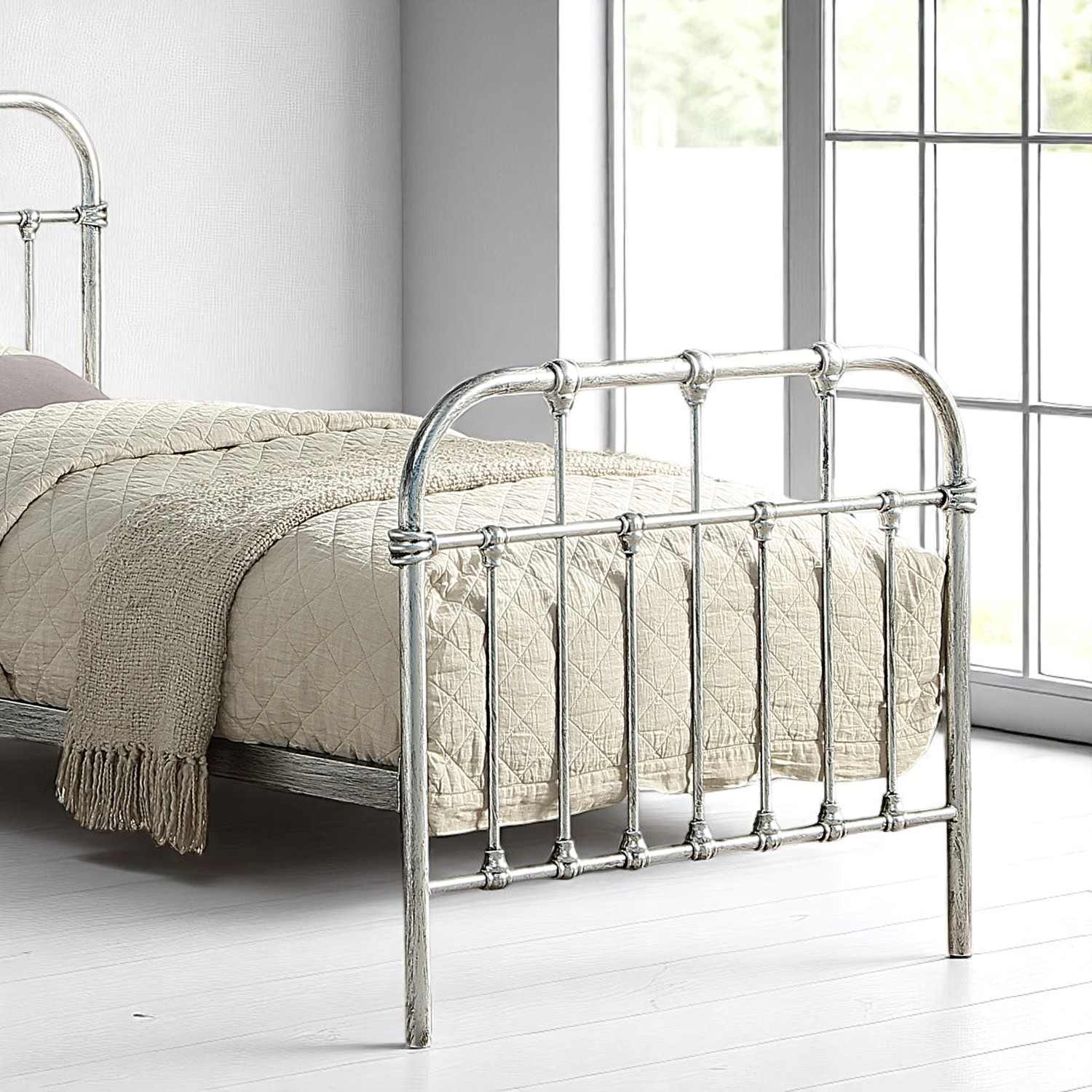 Camden Victorian Hospital Style Metal Bed Frame - 