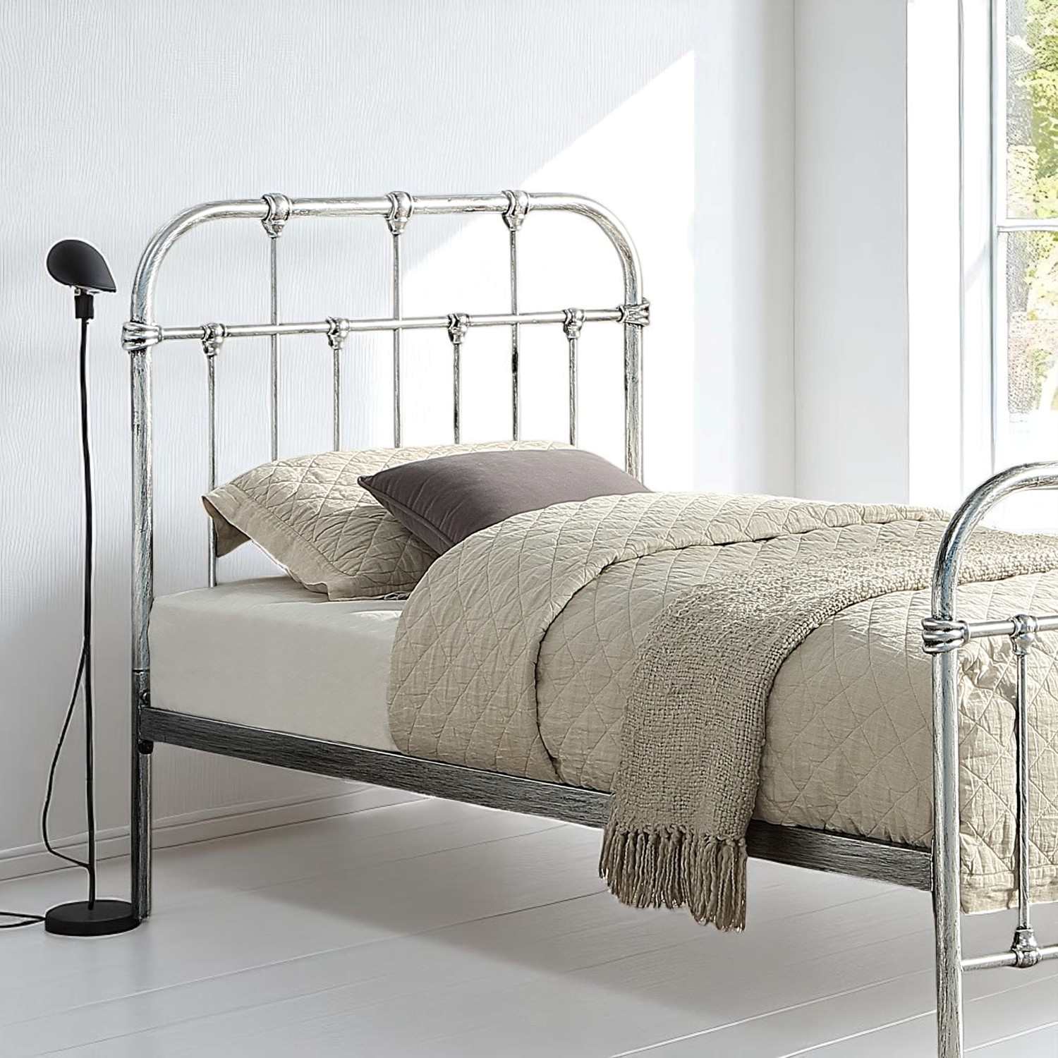Camden Victorian Hospital Style Metal Bed Frame - 