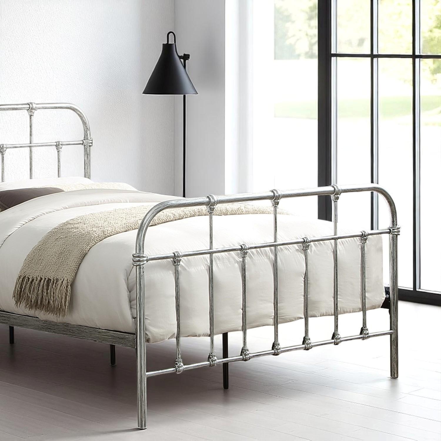 Camden Victorian Hospital Style Metal Bed Frame - 