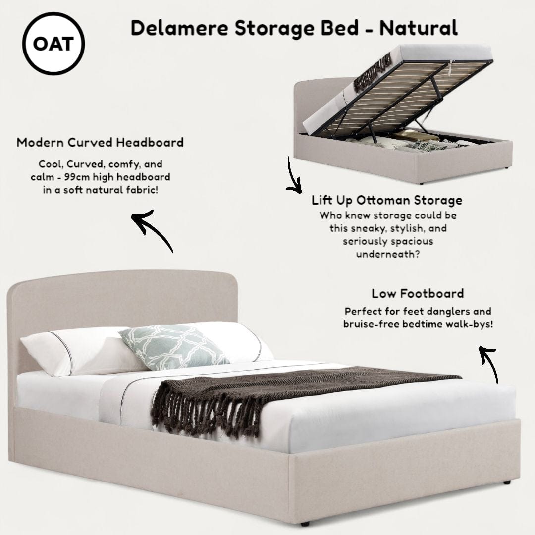 Delamere Upholstered Ottoman Storage Bed 