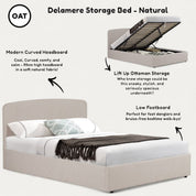 Delamere Upholstered Ottoman Storage Bed 