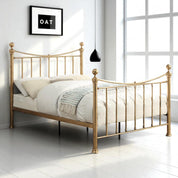 Hampstead Antique Brass Effect Traditional Metal Bed Frame - 