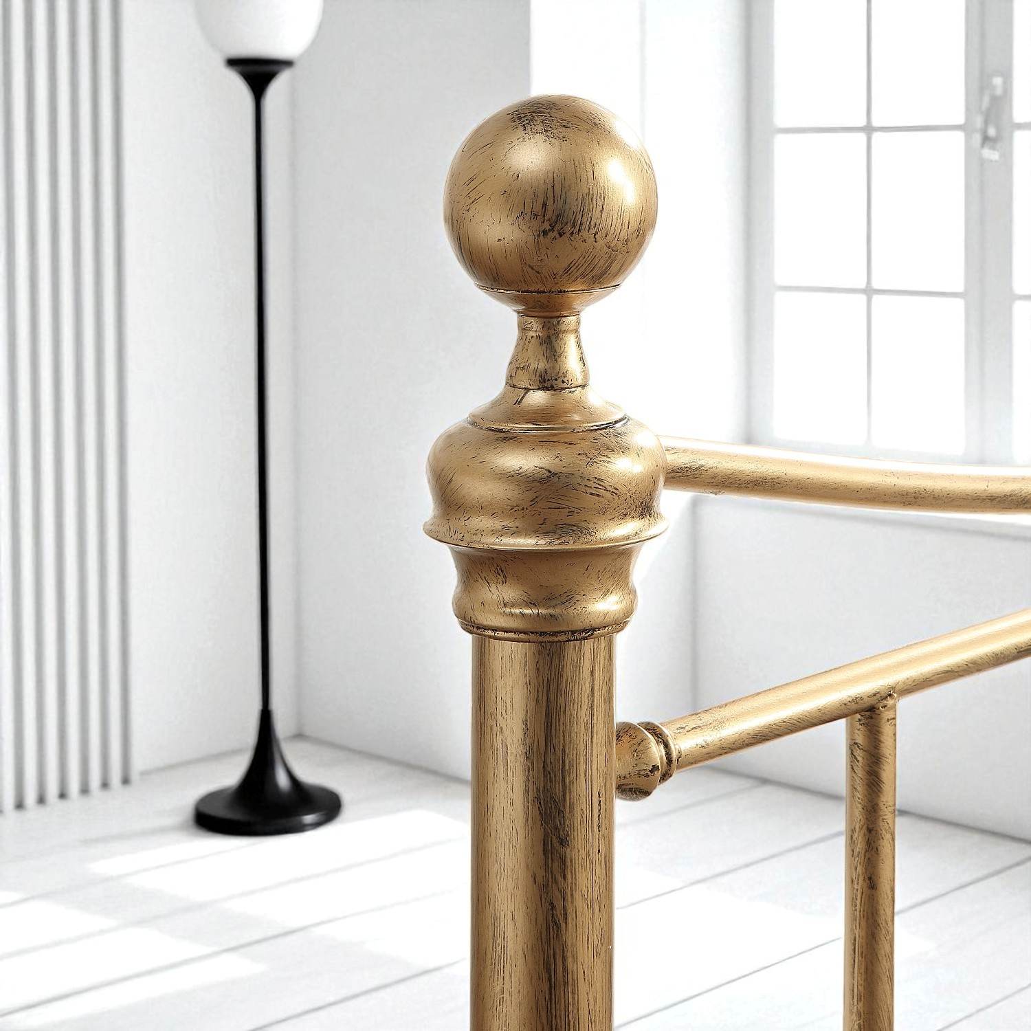 Hampstead Antique Brass Effect Traditional Metal Bed Frame - 