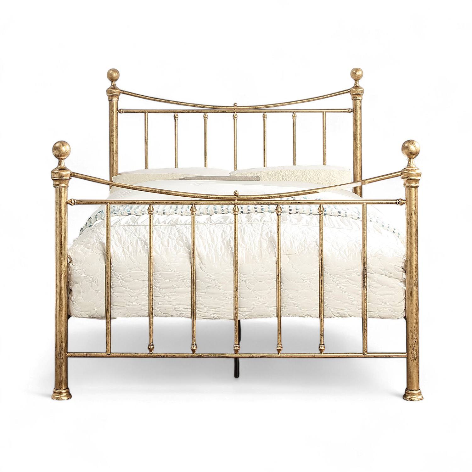 Hampstead Antique Brass Effect Traditional Metal Bed Frame - 