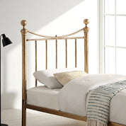 Hampstead Traditional Antique Brass Effect Single Metal Bed with Guest Trundle - 