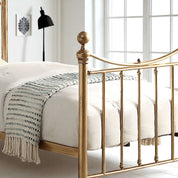Hampstead Traditional Antique Brass Effect Single Metal Bed with Guest Trundle - 
