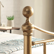 Hampstead Antique Brass Effect Metal Guest Bed with Trundle