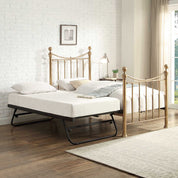 Hampstead Antique Brass Effect Metal Guest Bed with Trundle
