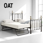 Hampstead Traditional Single Metal Bed Frame with Guest Trundle - 
