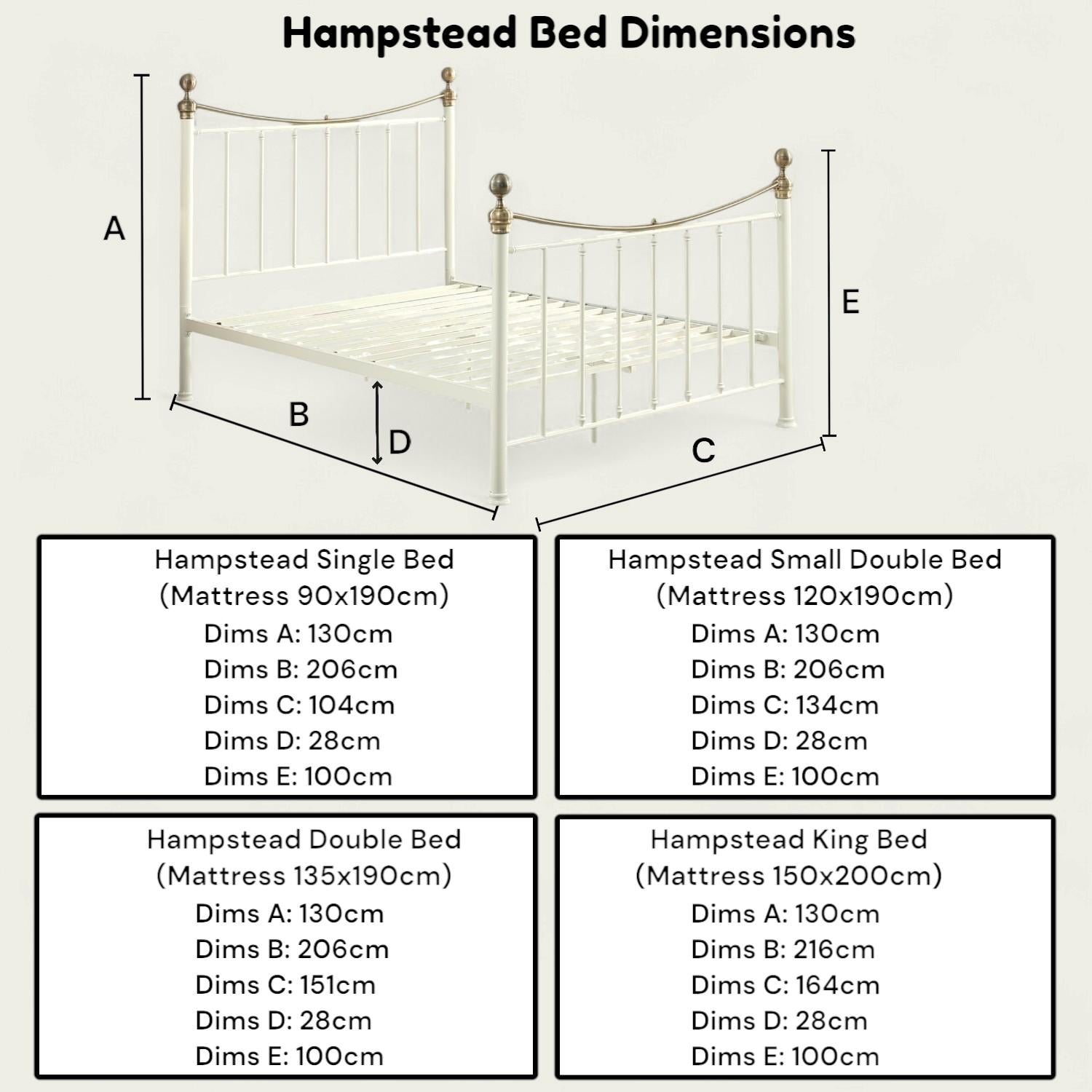 Hampstead Traditional Metal Bed Frame 