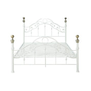 Kensington White & Brass French Style Metal Bed Frame