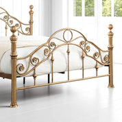 Kensington Antique Brass Effect French Style Metal Bed Frame - 