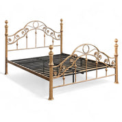 Kensington Antique Brass Effect French Style Metal Bed Frame - 