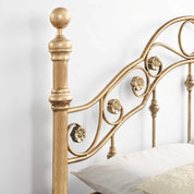 Kensington Antique Brass Effect French Style Metal Bed Frame - 