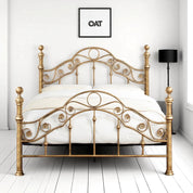 Kensington Antique Brass Effect French Style Metal Bed Frame - 