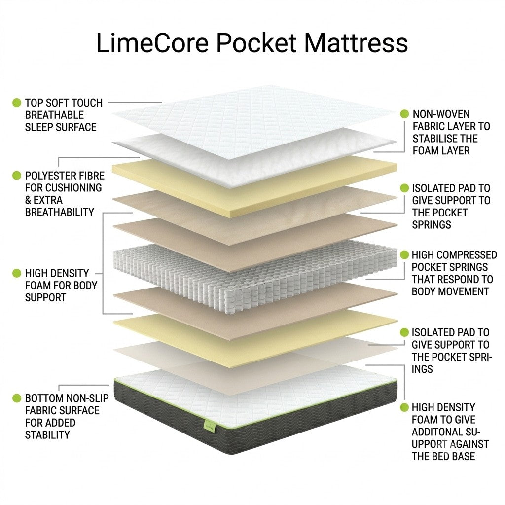 LimeCore Pocket Spring Mattress in a Box
