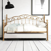 Mayfair Antique Brass Effect Metal Day Bed With Trundle