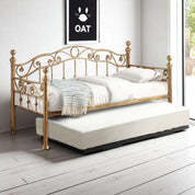 Mayfair Antique Brass Effect Metal Day Bed With Trundle