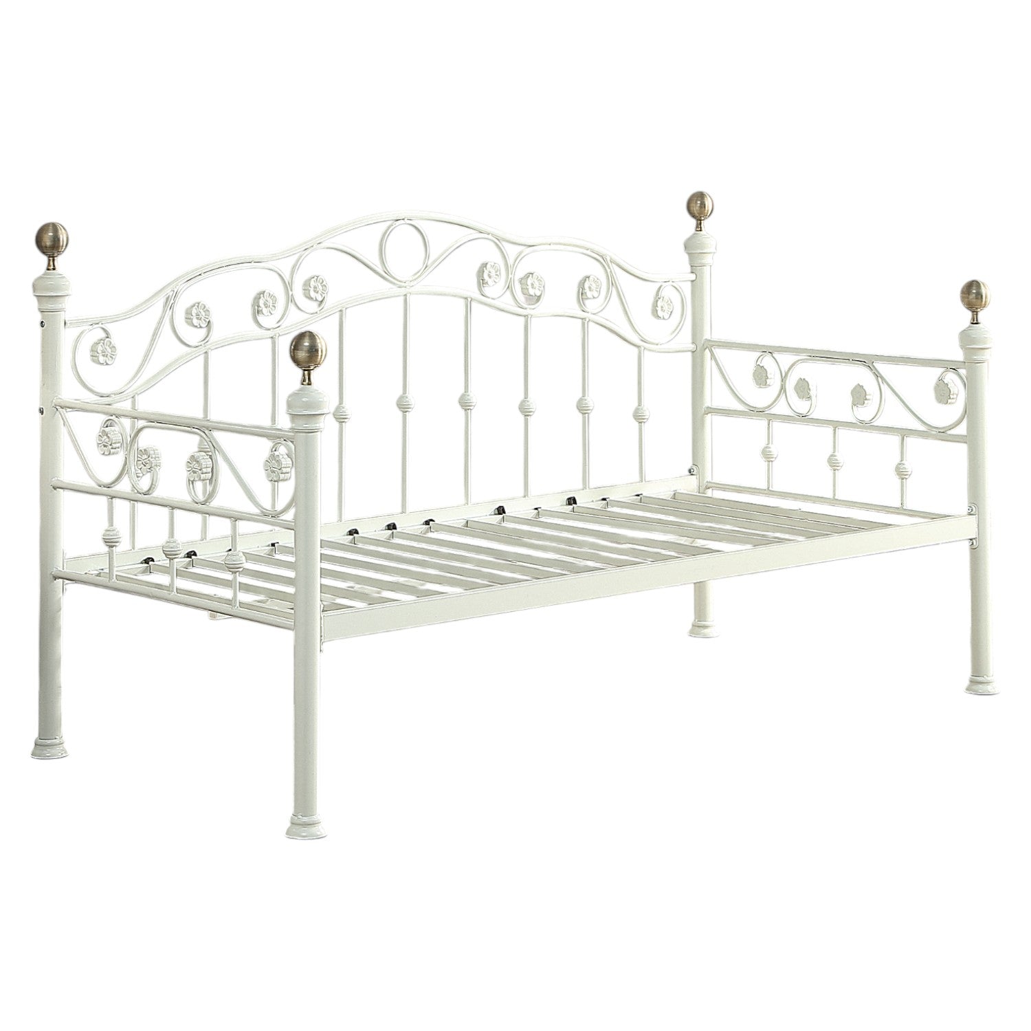 Mayfair Metal White Day Bed with Trundle