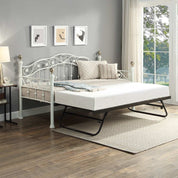 Mayfair Metal White Day Bed with Trundle