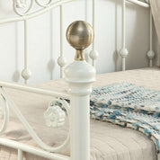 Mayfair White Single Metal Day Bed with Guest Trundle 