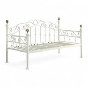 Mayfair White Single Metal Day Bed with Guest Trundle 