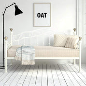 Mayfair White Single Metal Day Bed with Guest Trundle 
