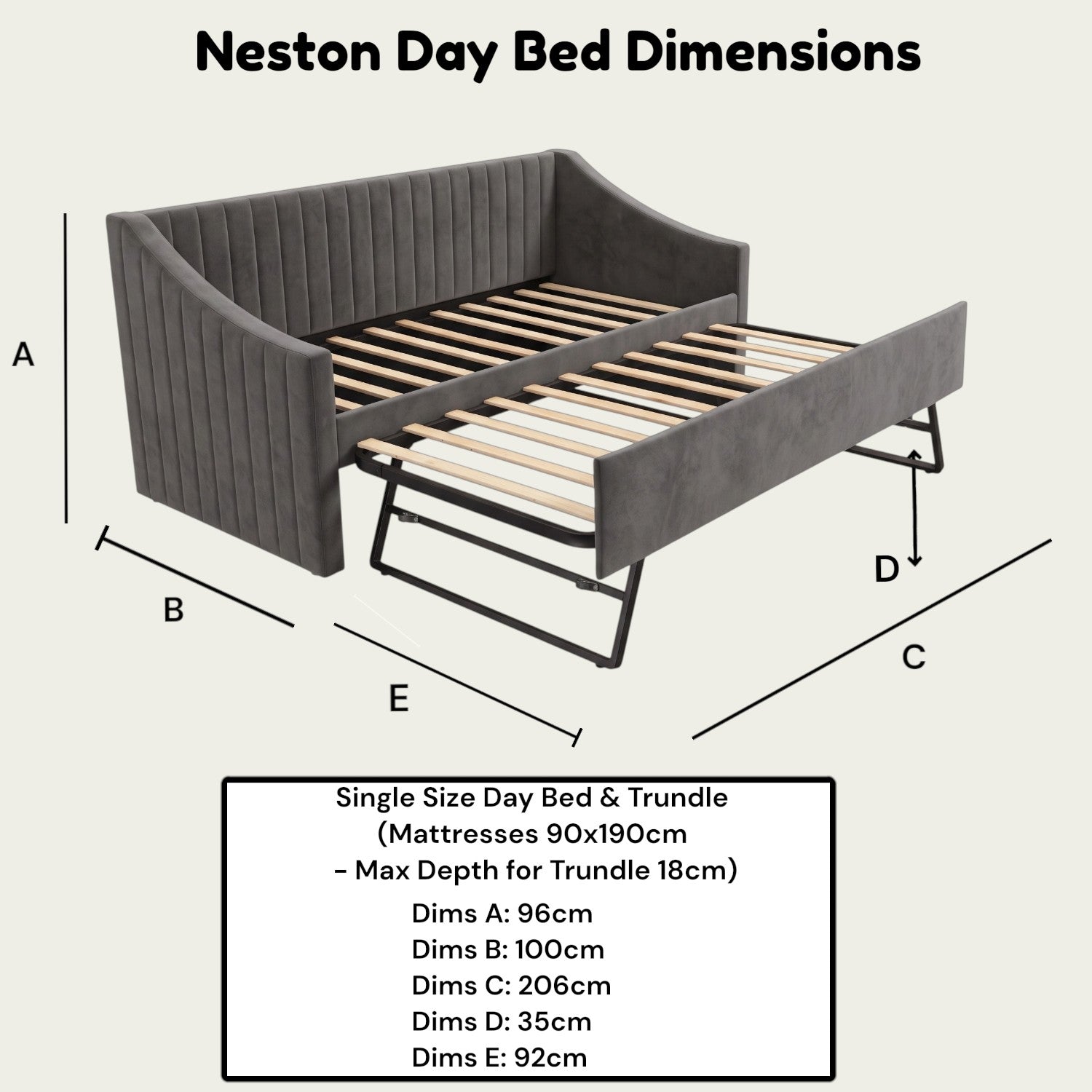 Neston Upholstered Day Bed with Guest Trundle