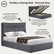 Prestbury Upholstered Ottoman Storage Bed 