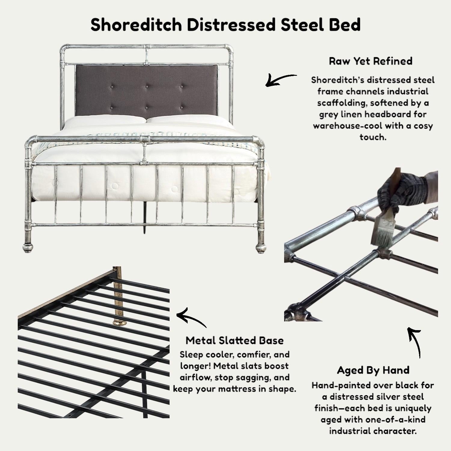 Shoreditch Industrial Scaffold Metal Bed Frame 