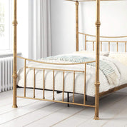 Westminster Antique Brass Effect Traditional 4 Poster Metal Bed Frame 