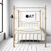Westminster Antique Brass Effect Traditional 4 Poster Metal Bed Frame 