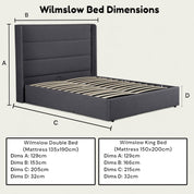 Wilmslow Upholstered Winged Ottoman Storage Bed 