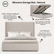 Wilmslow Upholstered Winged Ottoman Storage Bed 