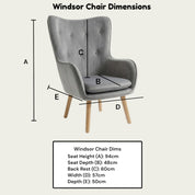 Windsor Winged Back Occasional Bedroom Arm Chair