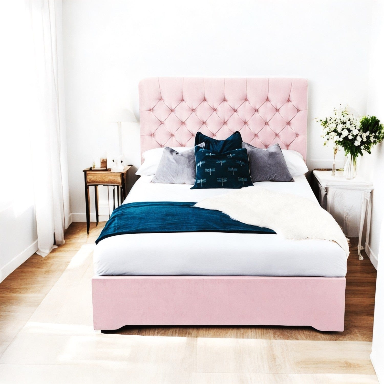 Abersoch Chesterfield Sleigh Upholstered Bed Frame