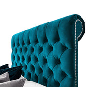 Abersoch Chesterfield Sleigh Upholstered Bed Frame