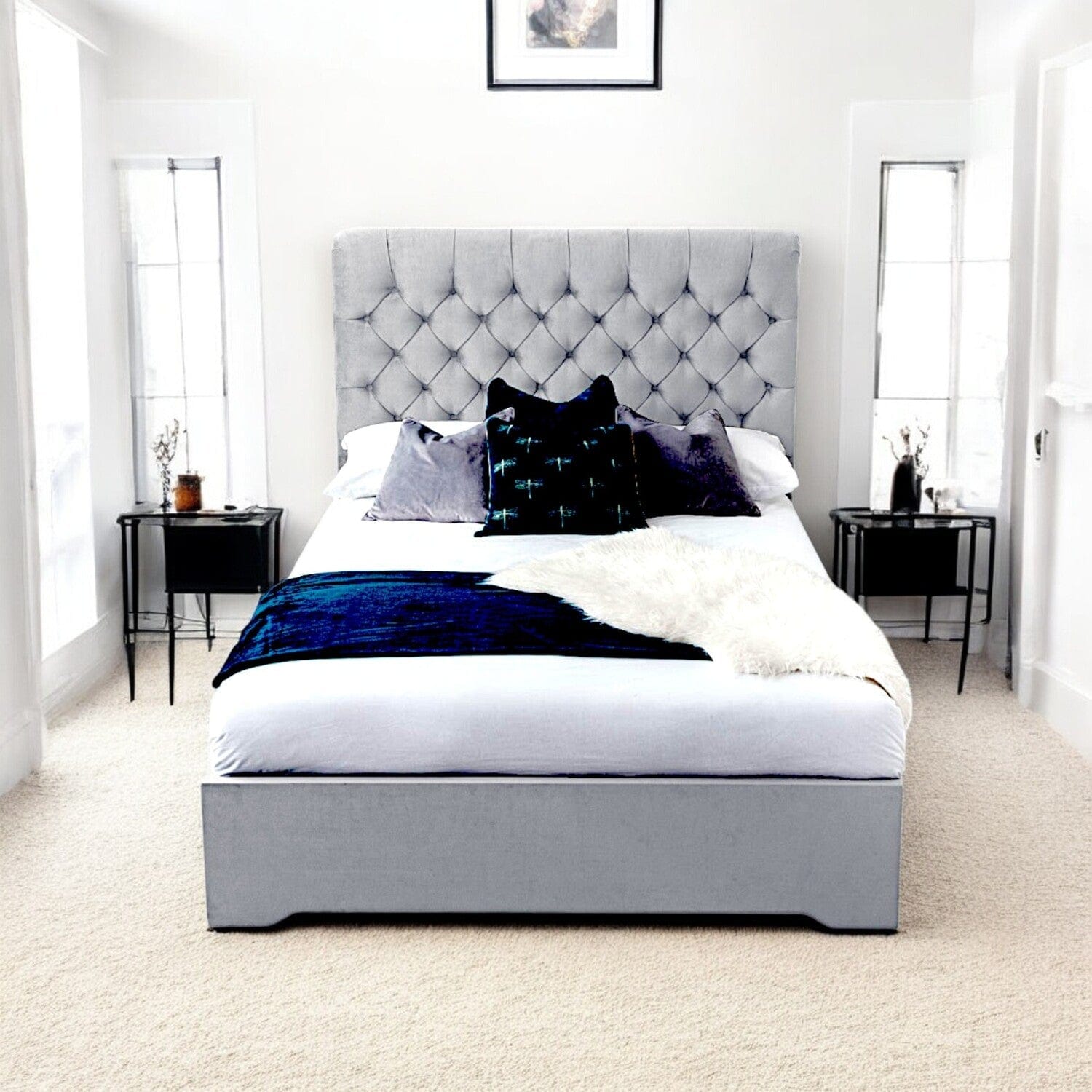 Abersoch Chesterfield Sleigh Upholstered Bed Frame